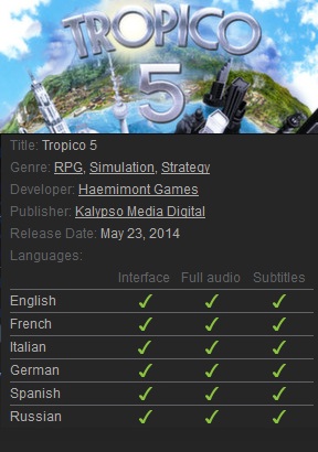 Tropico 5 Steam - Click Image to Close